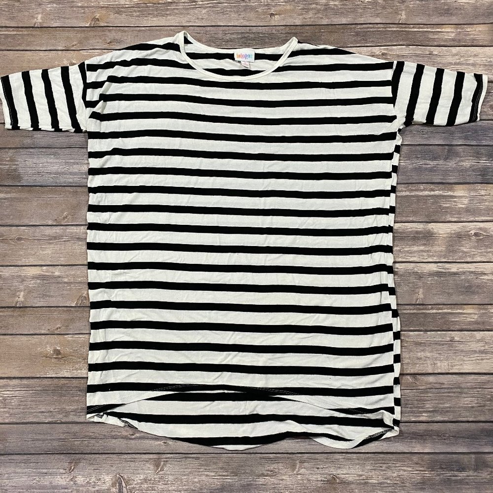 Black and White Striped LuLaRoe Irma Size S